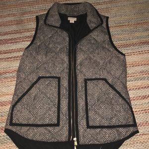 J Crew Herringbone Puffer Vest